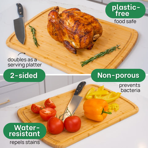 Greener Chef XL board used for prep and serving charcuterie