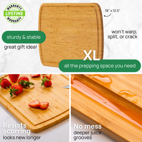 Greener Chef XL board, reversible side ready for cutting and serving