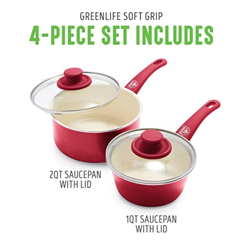 GreenLife ceramic nonstick coating derived from sand enables quick cleanup.