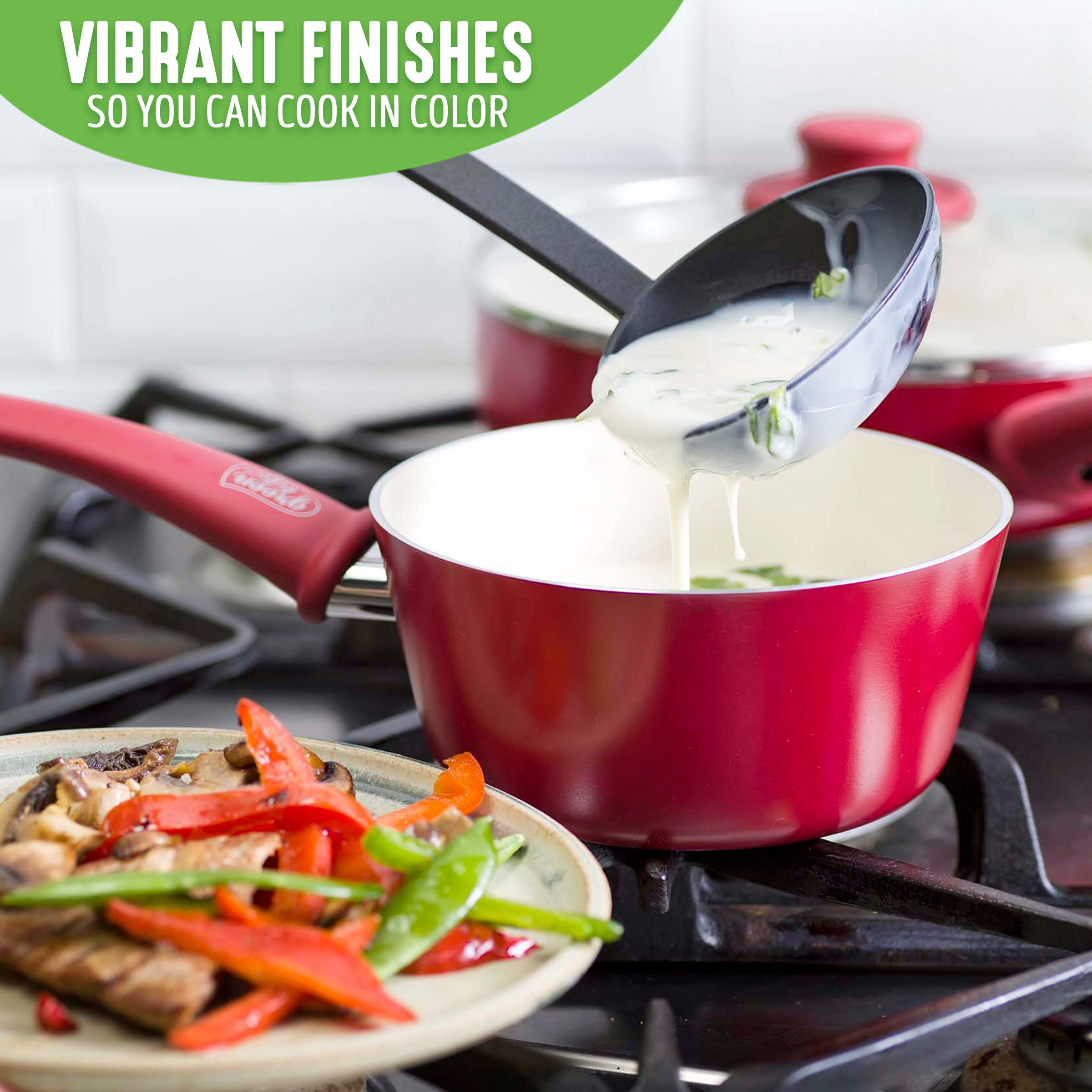 GreenLife dishwasher-safe cookware simplifies cleanup after cooking.