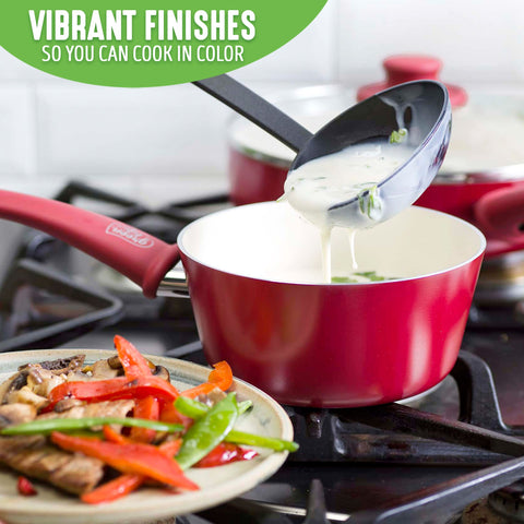 GreenLife dishwasher-safe cookware simplifies cleanup after cooking.