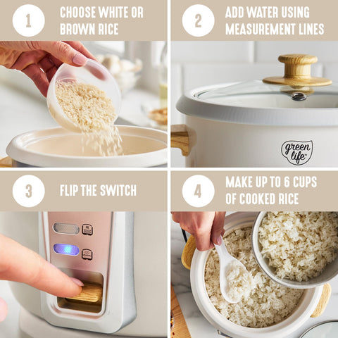GreenLife lid and controls provide simple, reliable cooking control.