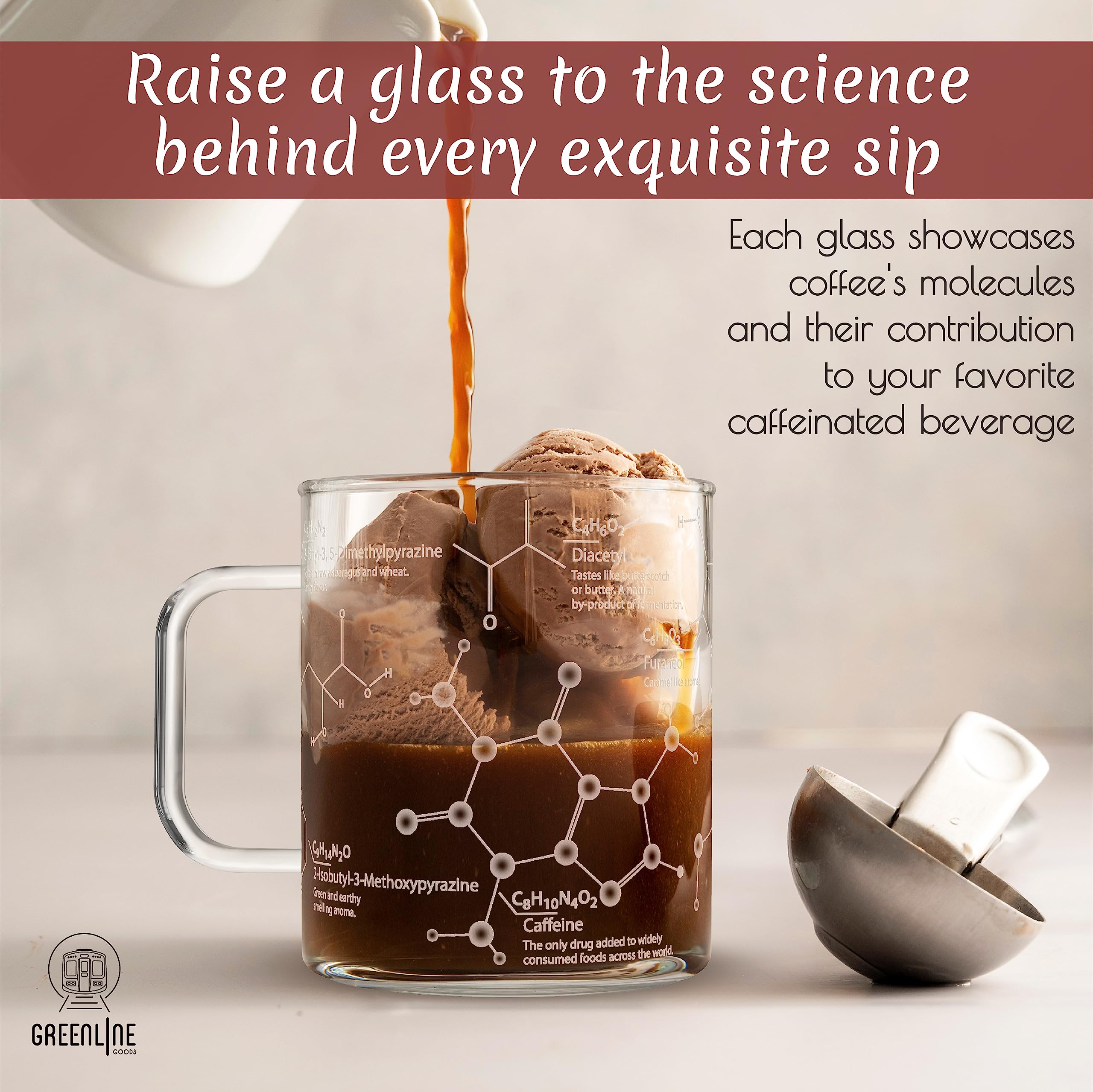 Greenline Goods 16oz glass coffee tumbler offers a stylish, lead-free design for daily use.