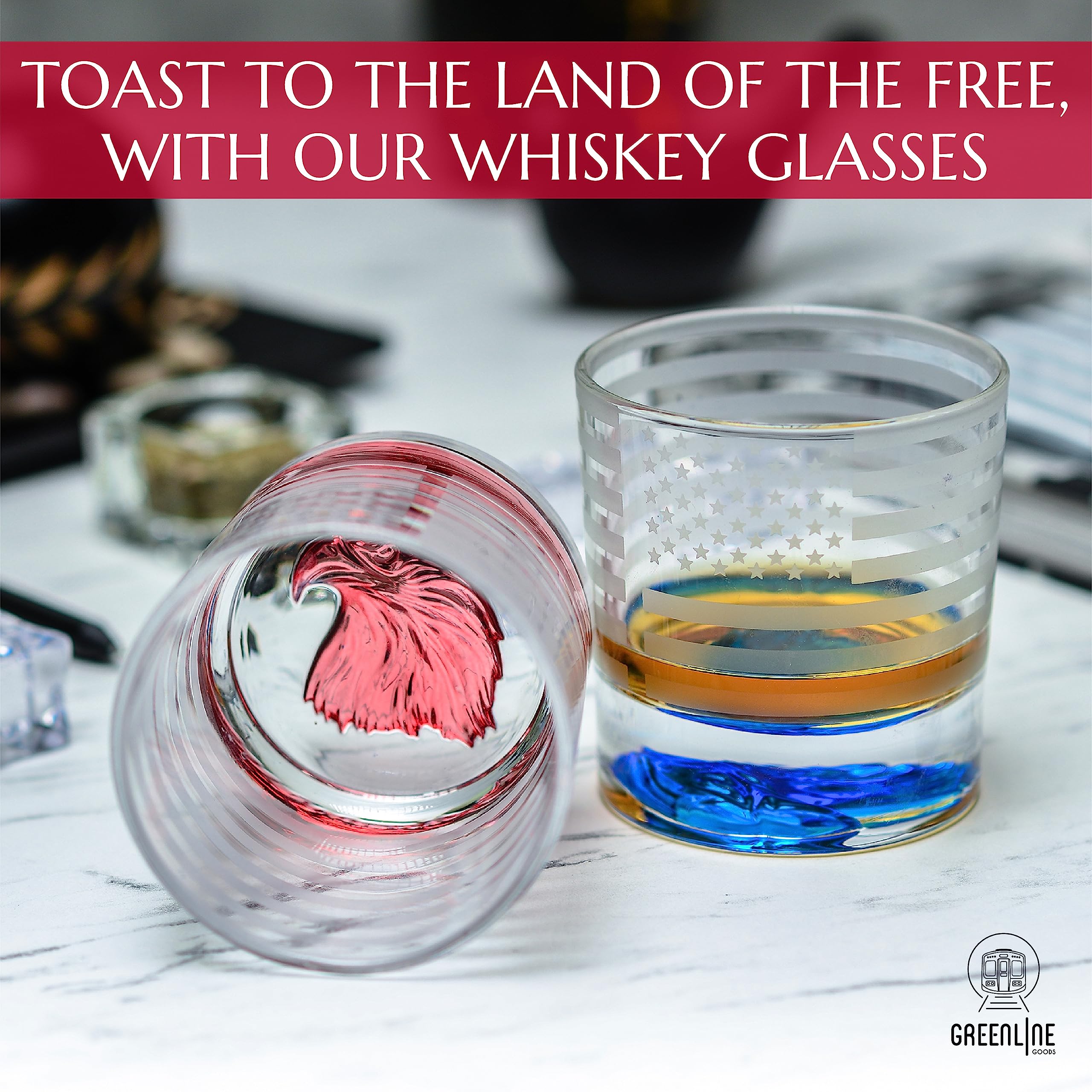 Dishwasher-safe finish preserves the eagle etching for repeated use.