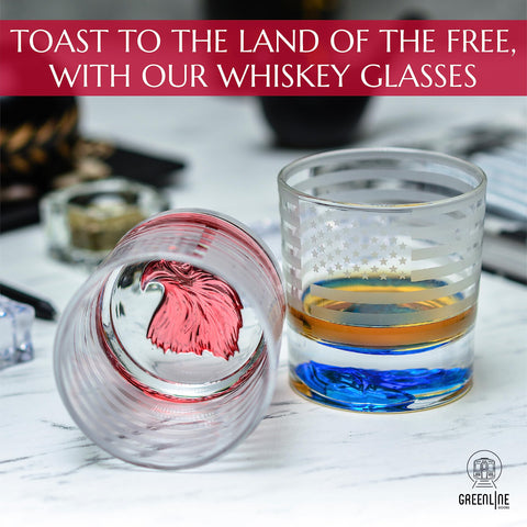 Dishwasher-safe finish preserves the eagle etching for repeated use.