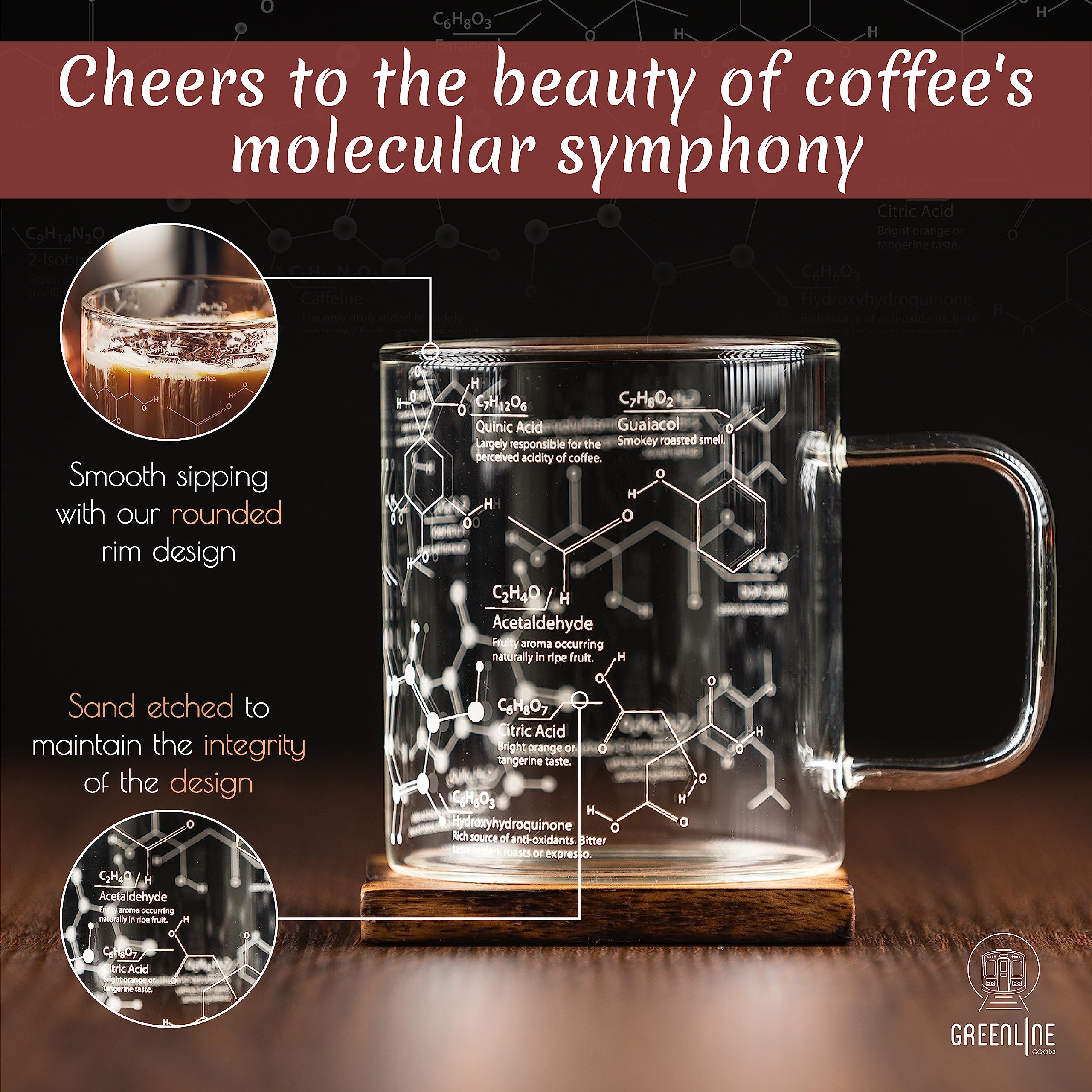 Greenline Goods dishwasher-safe glass keeps the etched design clear after washing.