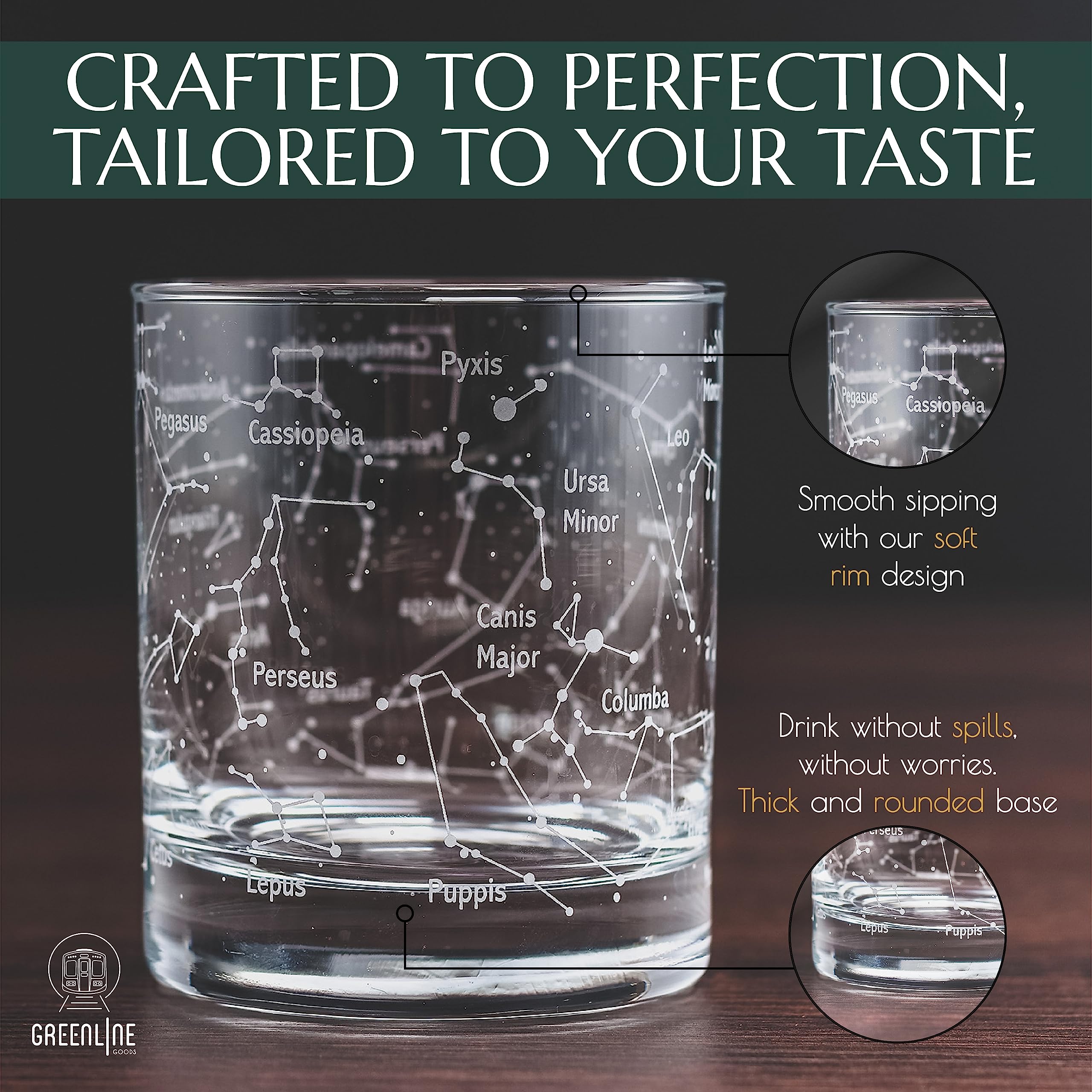 Greenline Goods dishwasher-safe glass preserves the constellation design during daily use