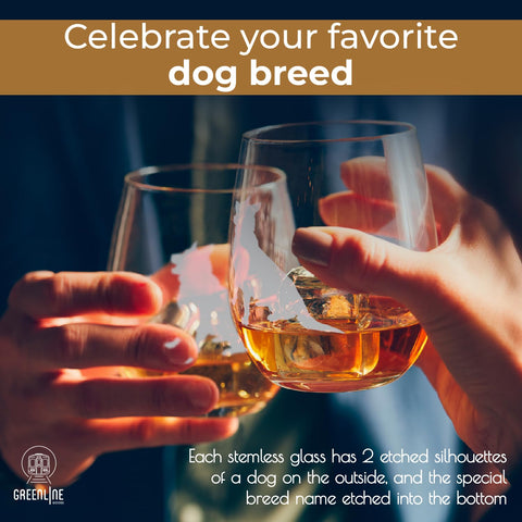 Greenline Goods German Shepherd glass with bottom-name etching for personalized gifting