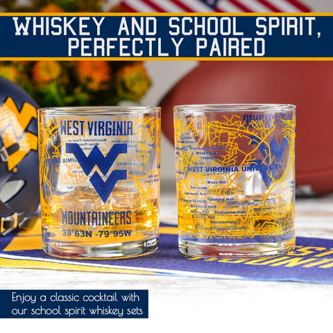 Mountaineers glass showing campus map wrap perfect for nostalgia.
