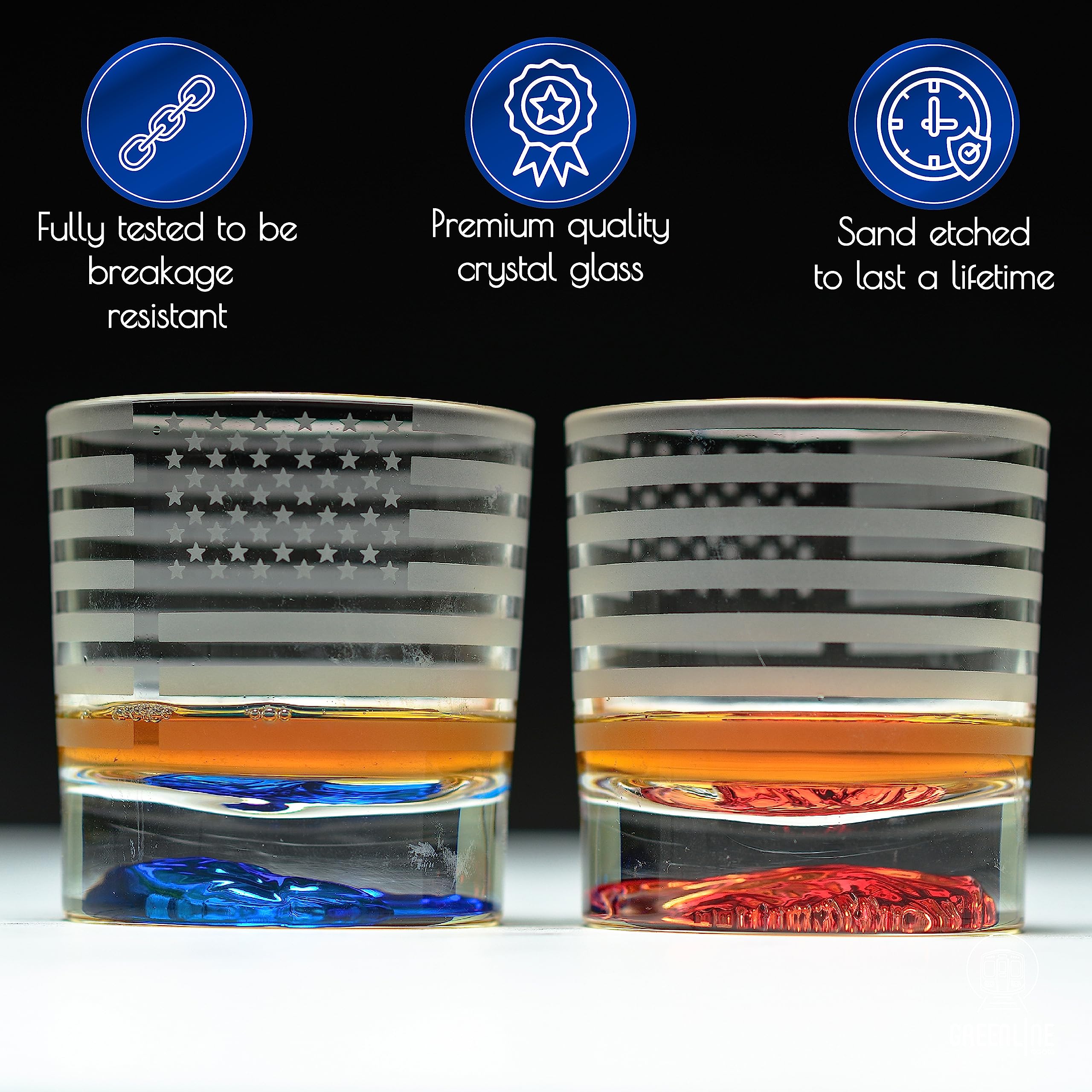 Patriotic eagle décor meets premium glassware, ideal for celebrations and gifting.