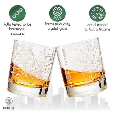 Greenline Goods whiskey glass held in hand highlights comfortable grip.