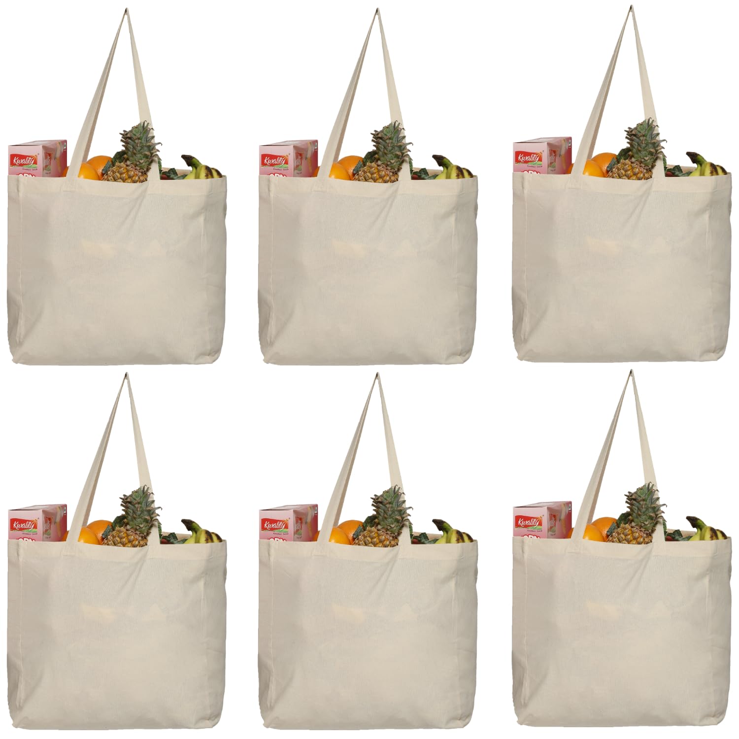 Greenmile 6-pack canvas grocery bags ready for everyday shopping