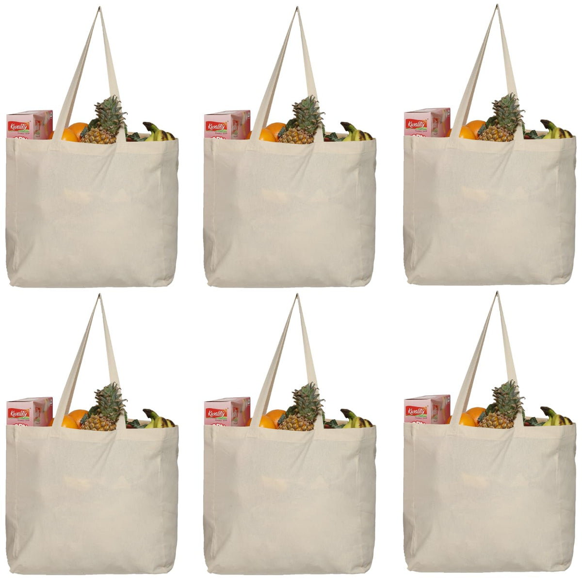 Greenmile 6-pack canvas grocery bags ready for everyday shopping