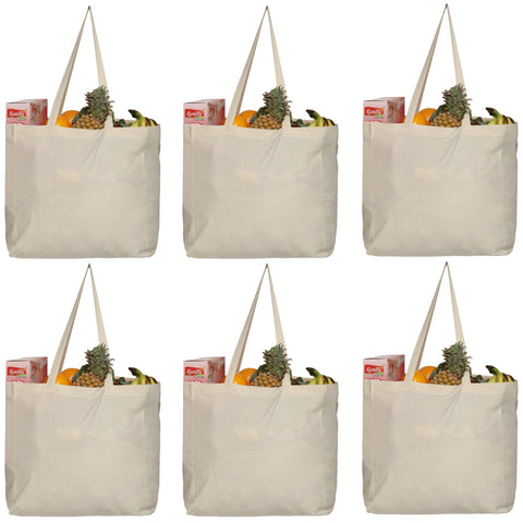 Greenmile 6-pack canvas grocery bags ready for everyday shopping