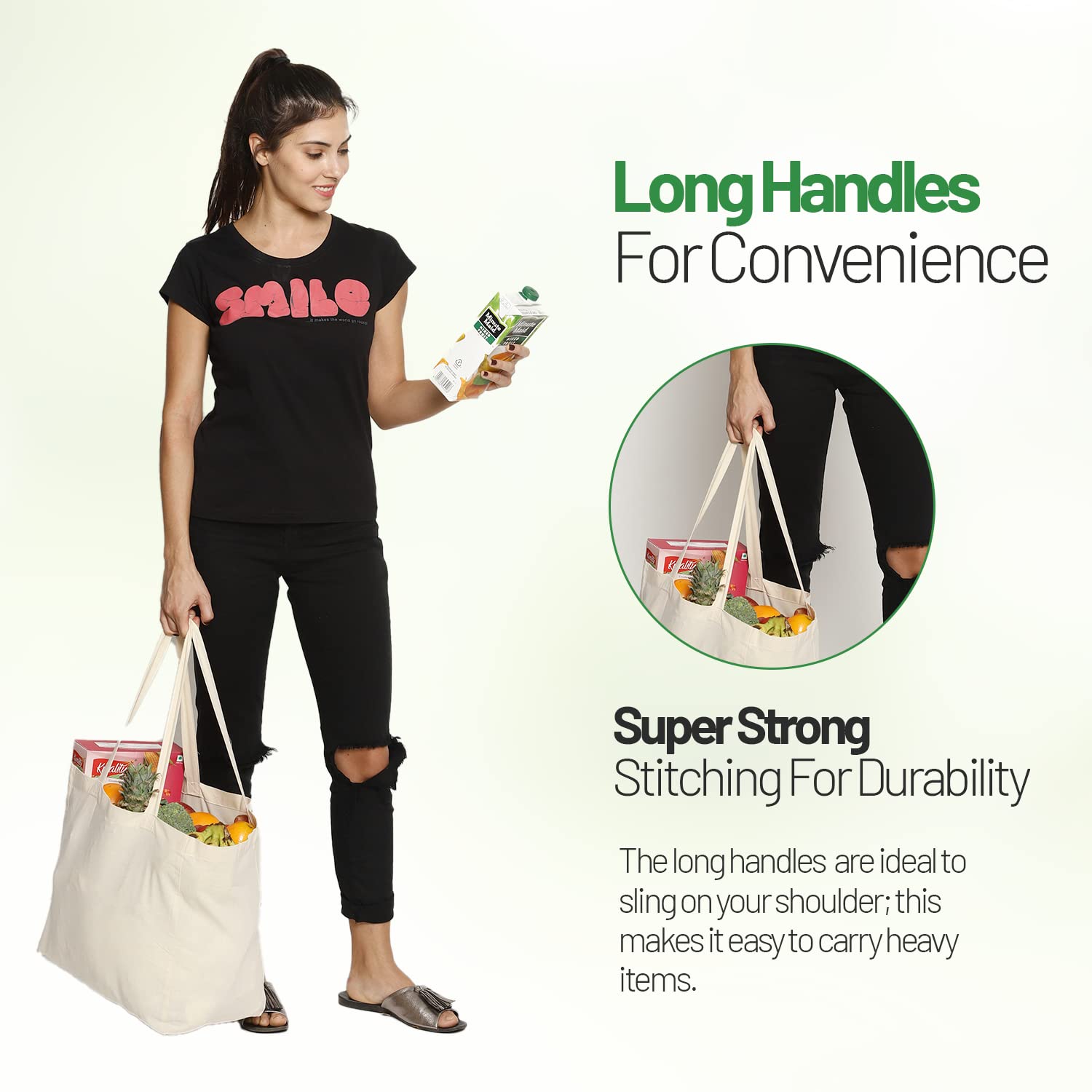 Greenmile bulk pack grocery bags ideal for bulk shopping