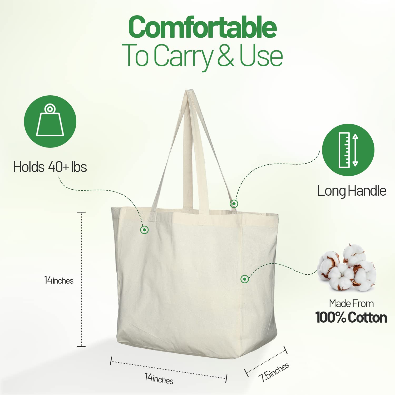 Greenmile heavy duty reusable bags folded for compact storage