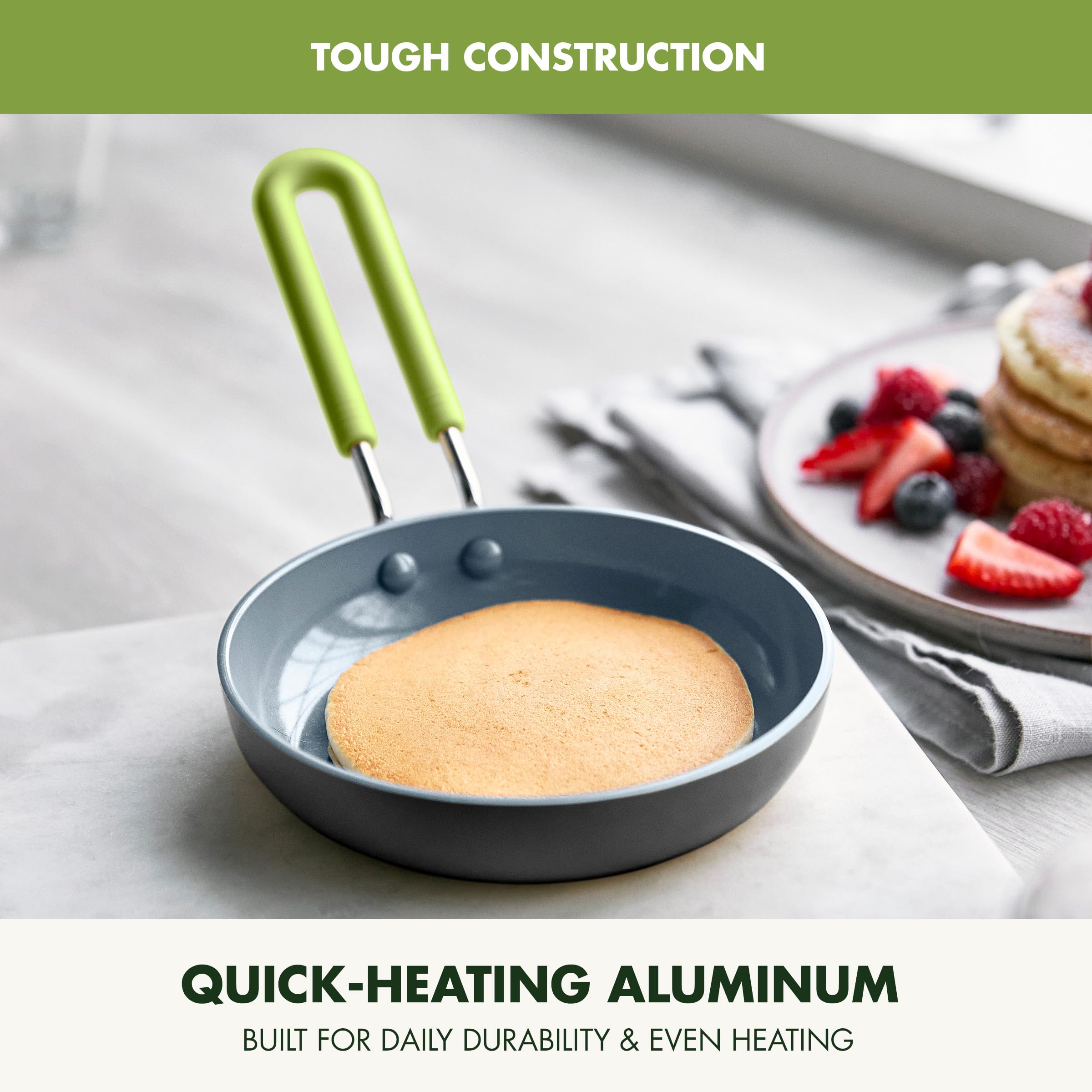 GreenPan Mini dishwasher-safe design for simple cleanup after meals