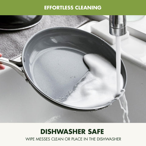 GreenPan Swift dishwasher-safe design for effortless post-cook cleanup