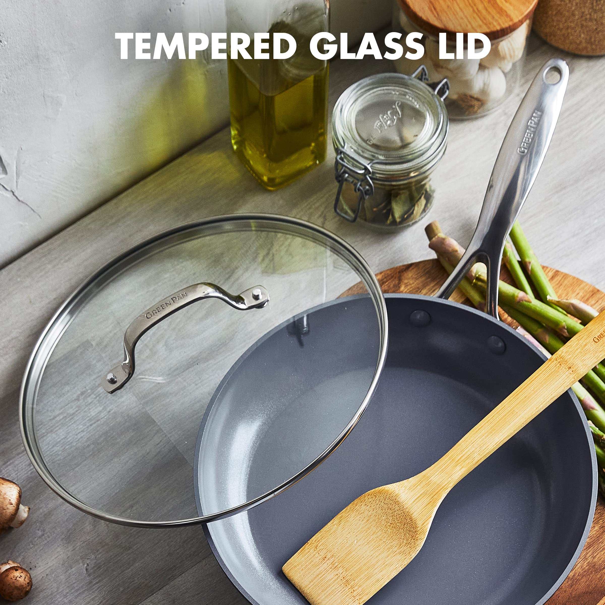 GreenPan Valencia Pro dishwasher-safe pan for quick cleanup after meals