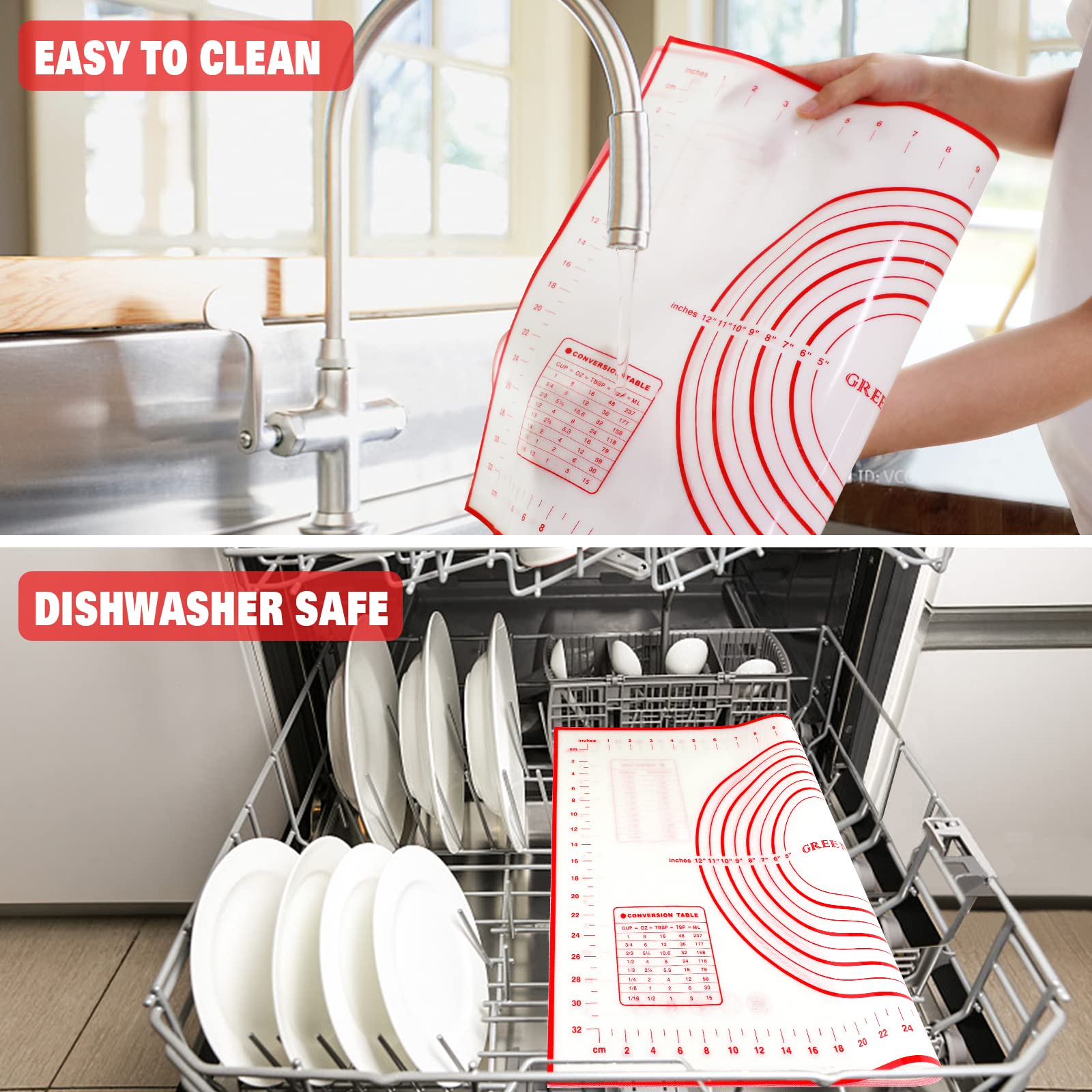 Durable Greenrain pastry mat in a busy kitchen