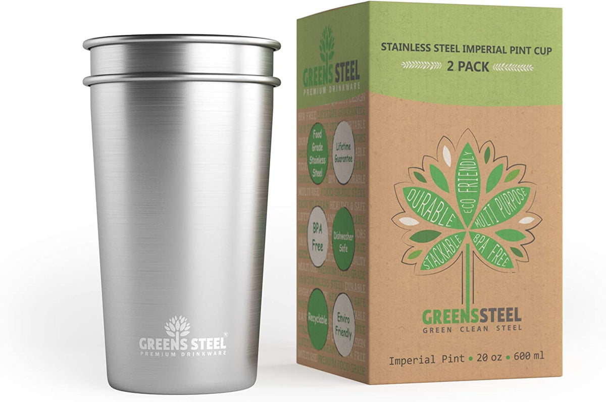 Greens Steel 20oz tumbler outside powder-coated finish for durable daily use.