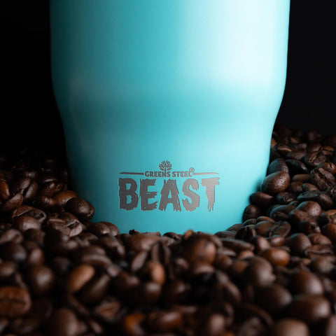 Greens Steel Beast 10oz keeps coffee iced and beverages fresh on the go