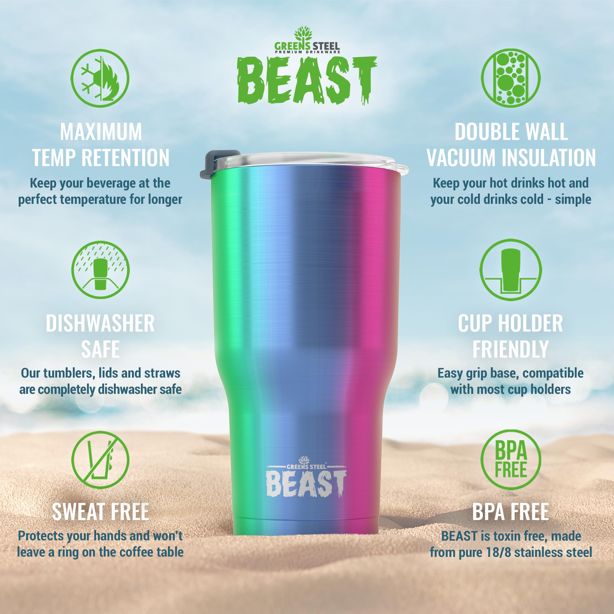 Splash-proof lid minimizes spills during commutes and outdoor activities