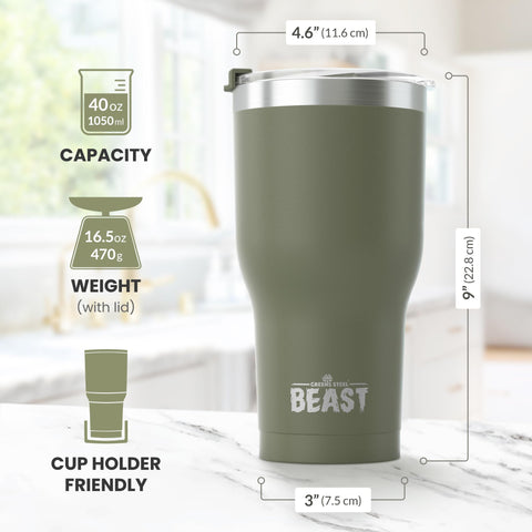 Greens Steel Beast upgraded pop-up lid for cleaning.