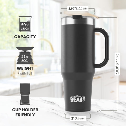 Greens Steel Beast 50oz tumbler with leak proof lid for travel