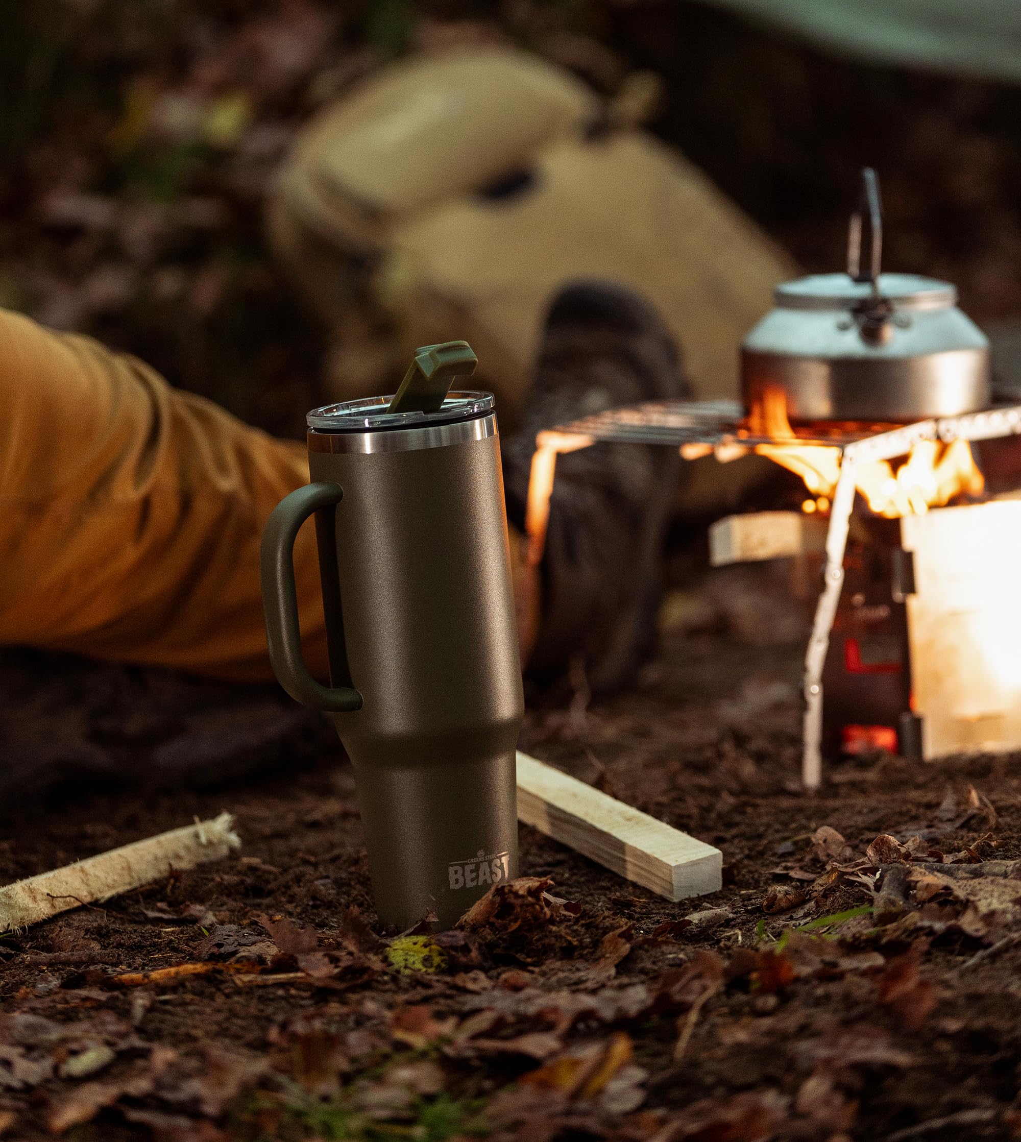 Greens Steel Beast 50 oz tumbler with curved and wide straws for versatile sipping.