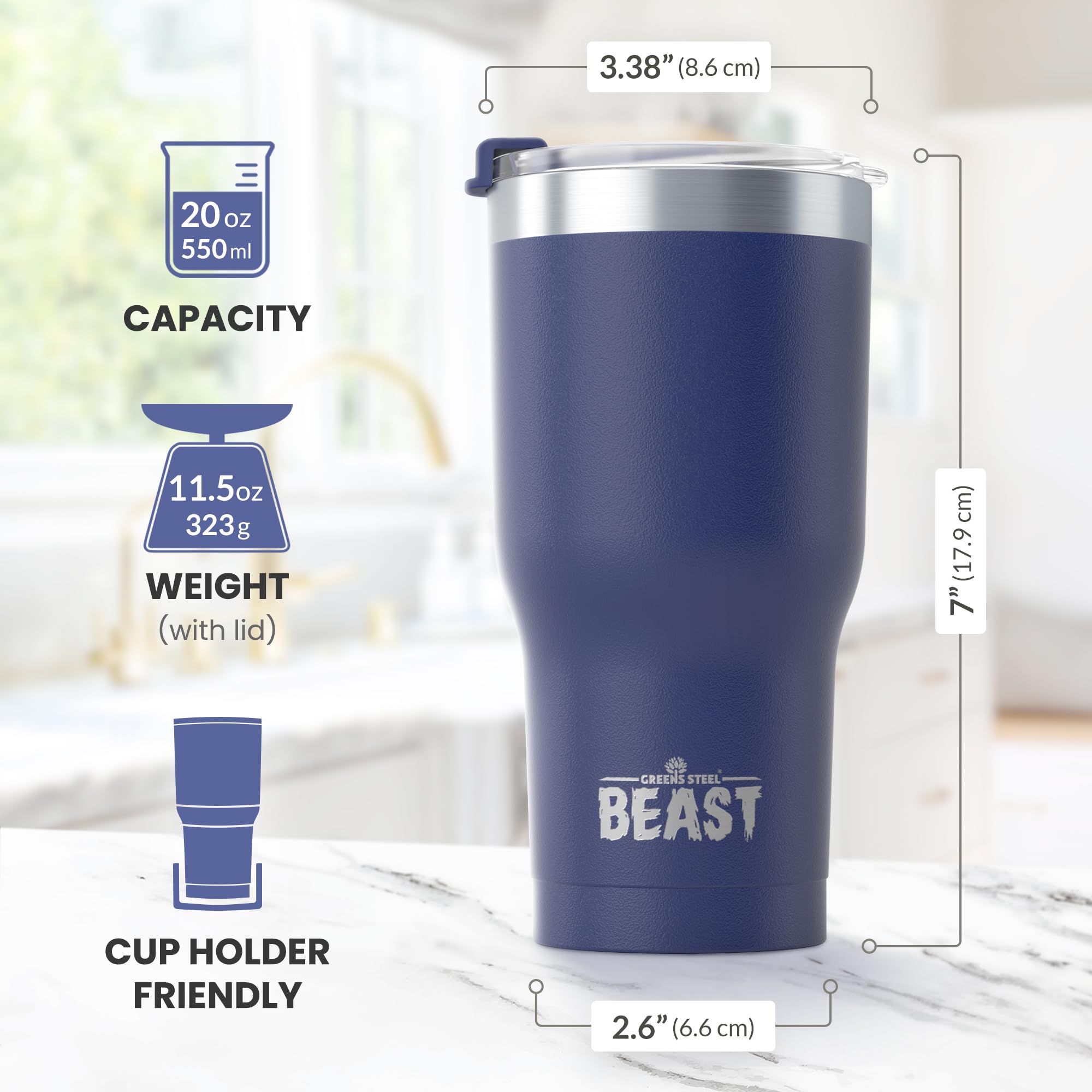 Greens Steel Beast straw brush for quick cleaning.