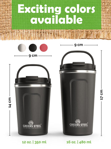 Greens Steel durable mug for office or road use.