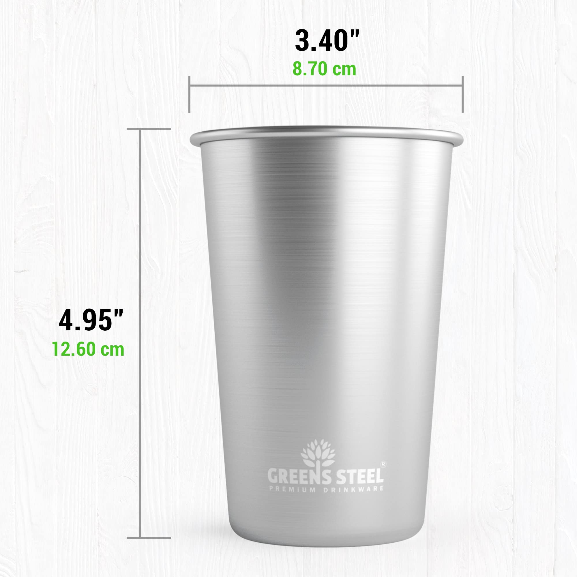 Greens Steel inside electropolished finish, rust-free and easy to clean