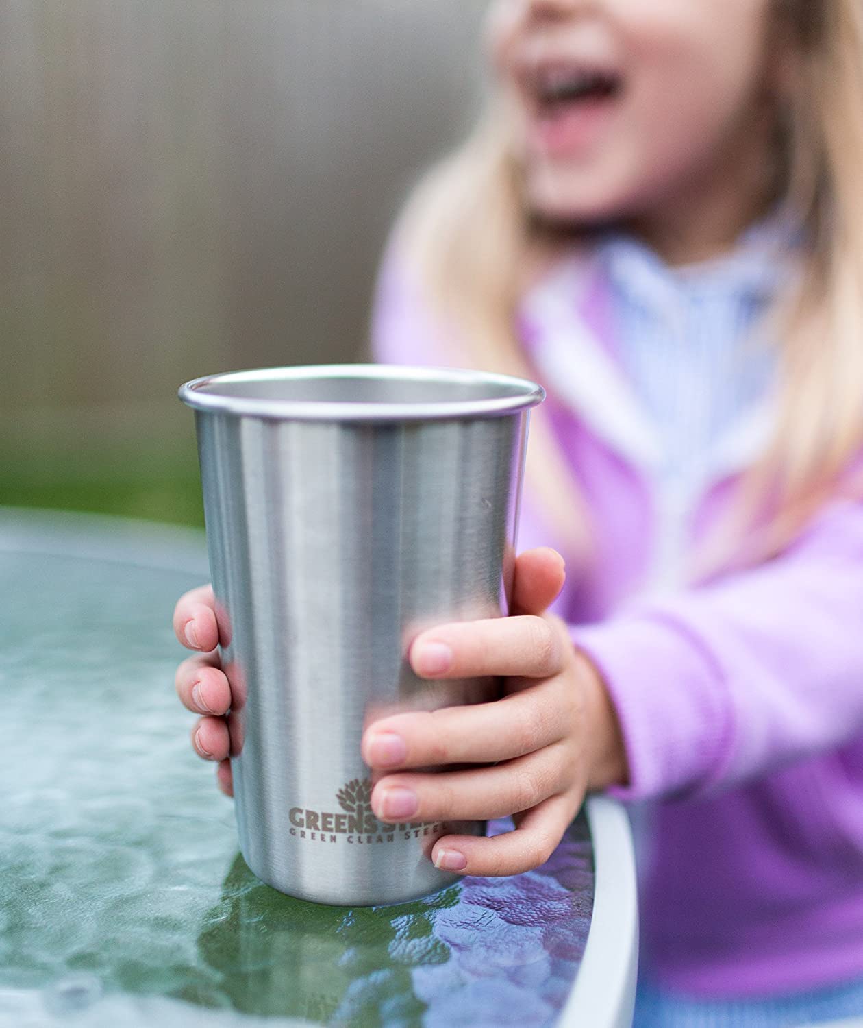 Greens Steel kid-friendly design with smooth edges for little hands.