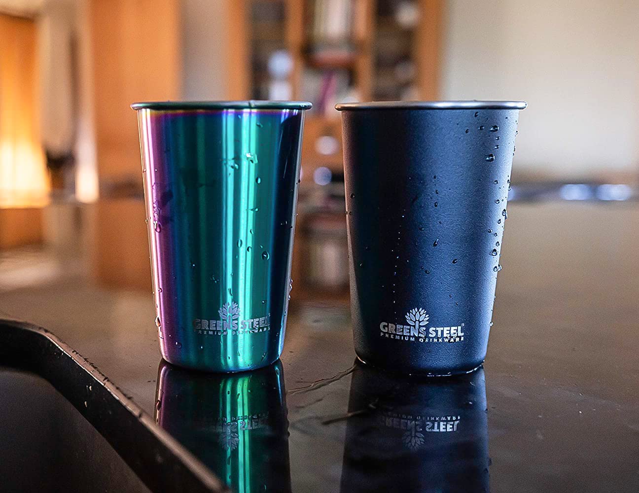 Dishwasher-safe Greens Steel rainbow cup for easy cleanup