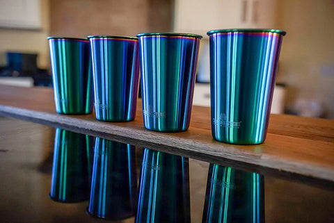 Kid-friendly Greens Steel cup in rainbow finish for adventures