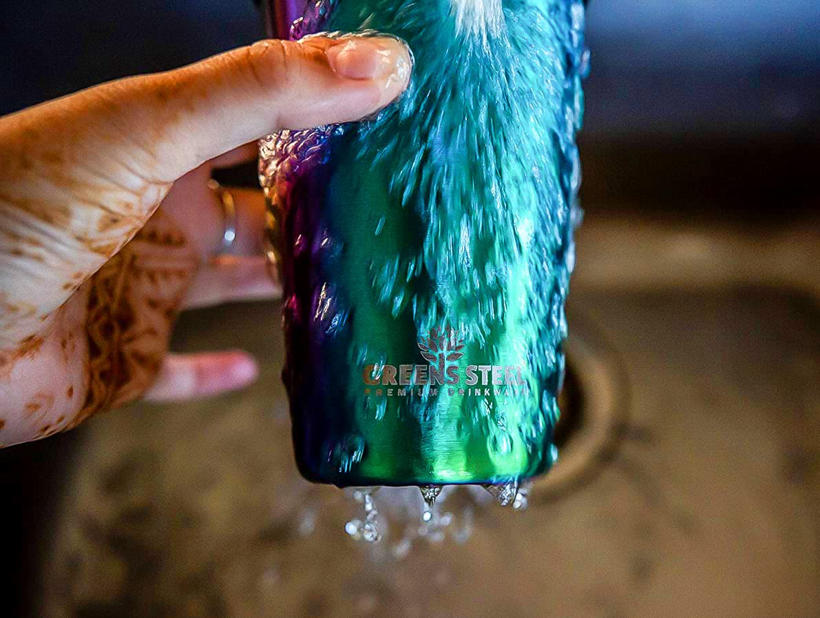 Rugged Greens Steel rainbow cup designed for outdoor use