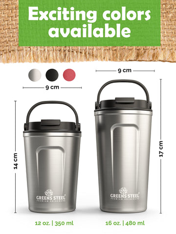 Greens Steel sturdy durable mug designed for long-term everyday use.