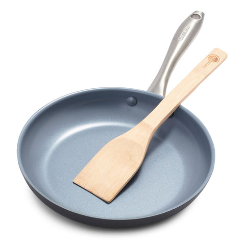 GreenPan Lima 10in frying pan with wood spatula for effortless searing