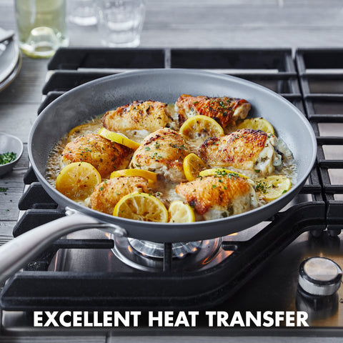 GreenPan Lima stainless steel handle secure grip during sautéing