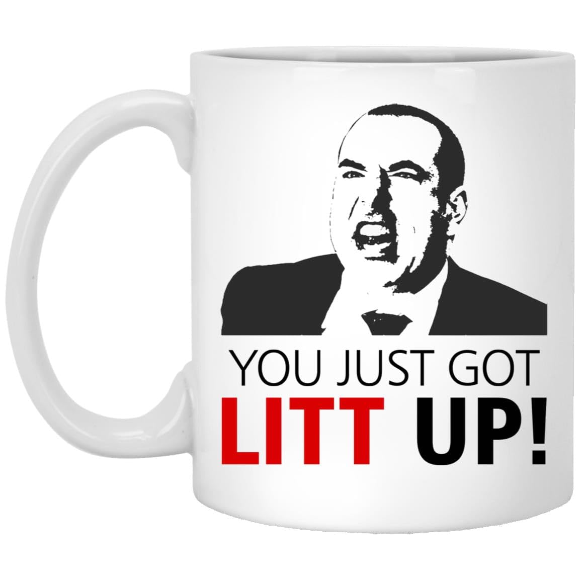 GreenStar Gifts Louis Litt mug, front view, perfect for daily coffee and office humor