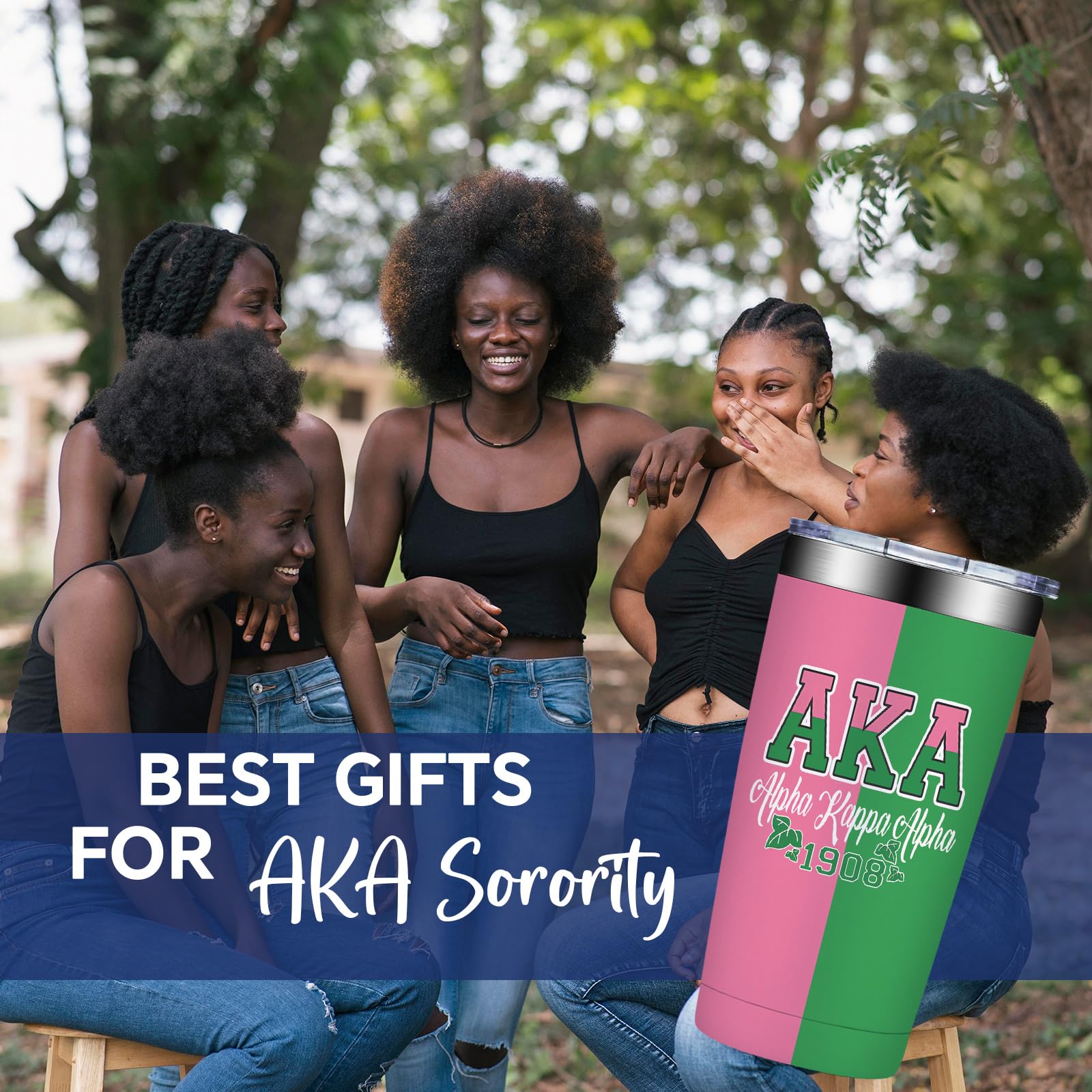 Grifarny AKA Sorority stainless steel straws reduce waste and complement the tumbler set.