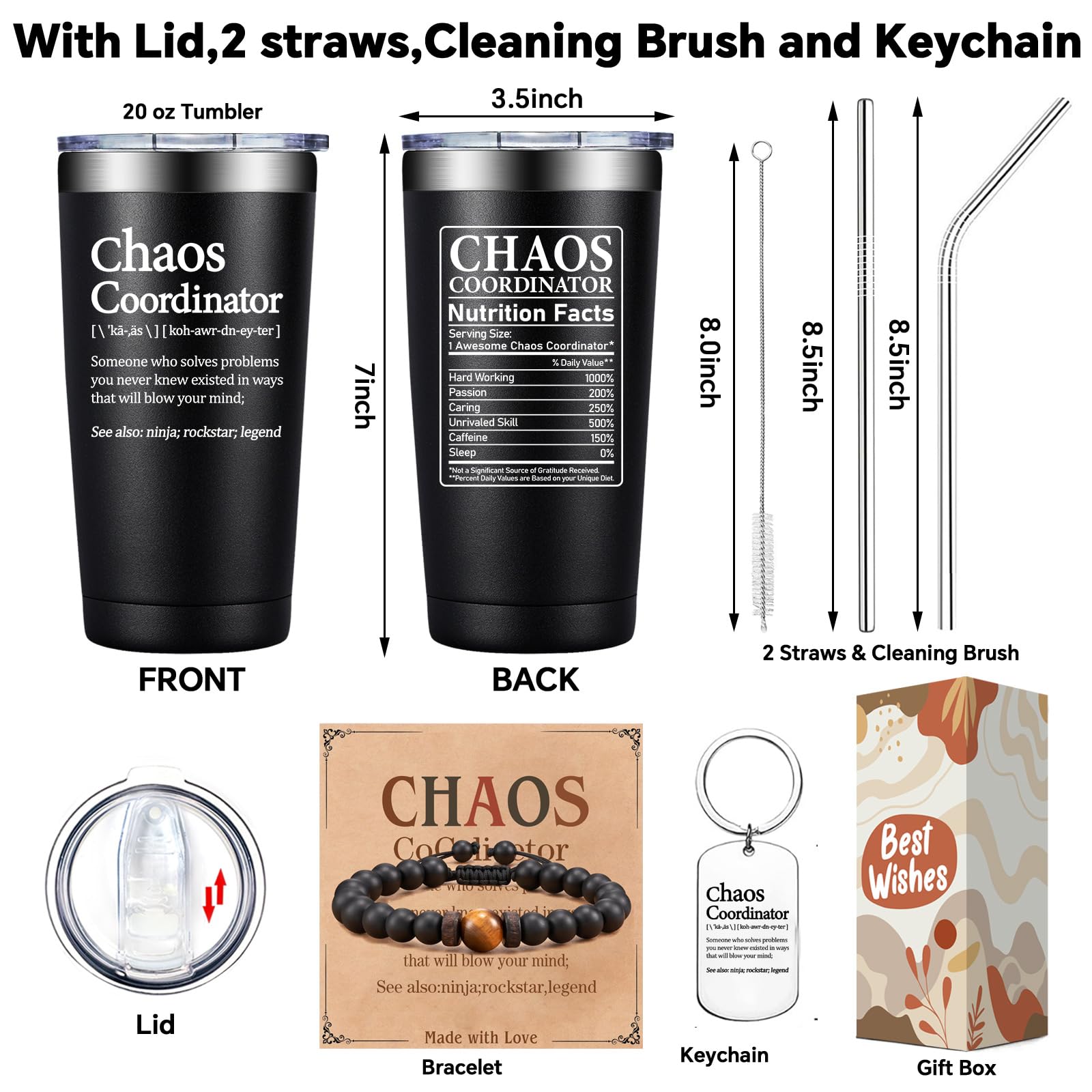 Grifarny Chaos Coordinator tumbler with straight stainless straw