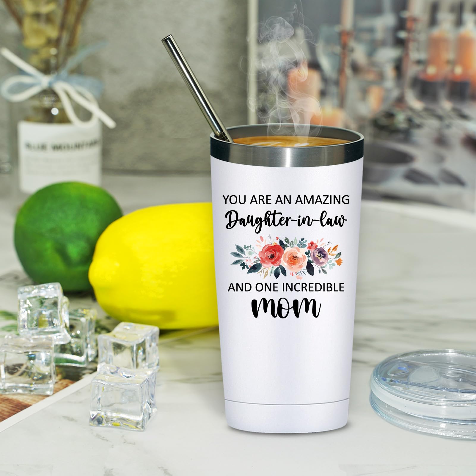 Grifarny You Are an Amazing Daughter-in-Law Tumbler held by hand for daily use.