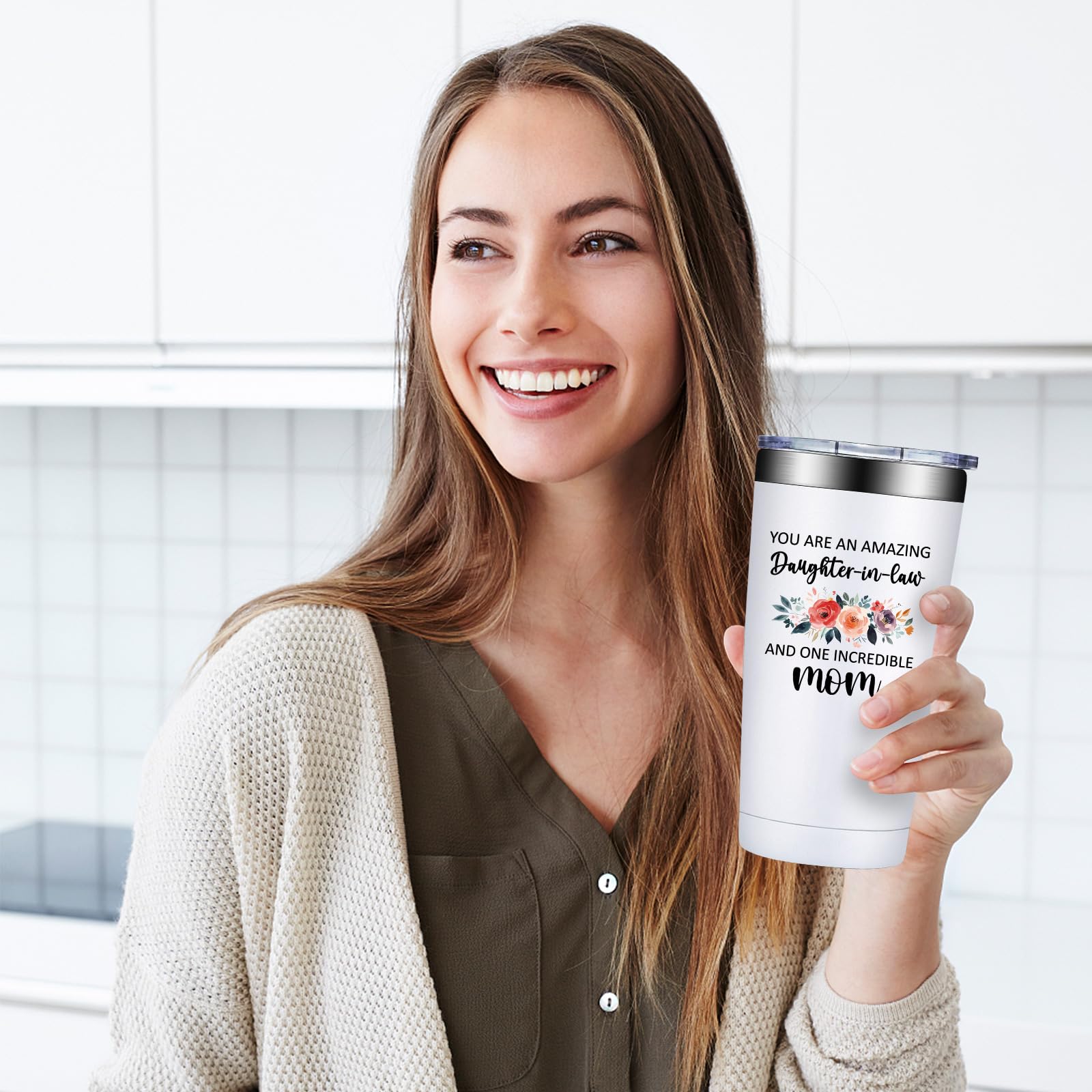 Grifarny Daughter-in-Law Tumbler 20 oz in stainless steel finish for lasting quality.