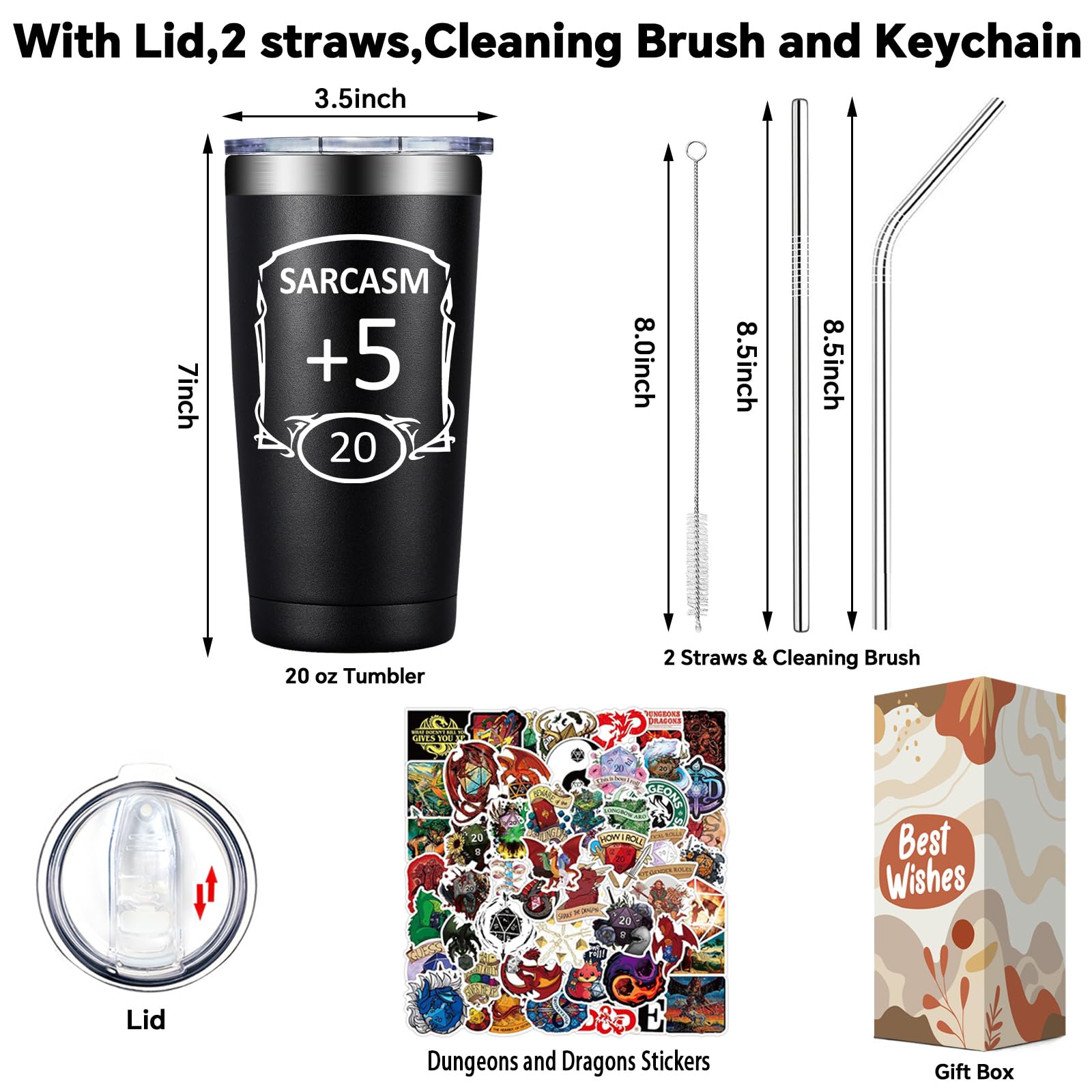 Grifarny D&D tumbler with dual-wall vacuum preserves temperature on game nights