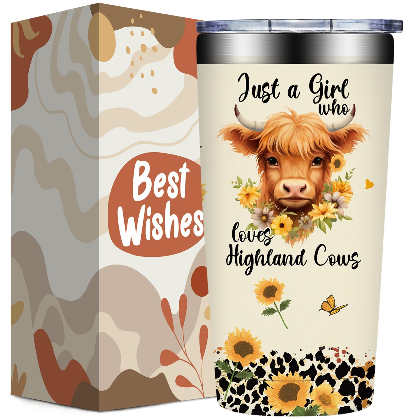 Grifarny Highland Cow Tumbler ready for daily use, keeps drinks at the right temperature.
