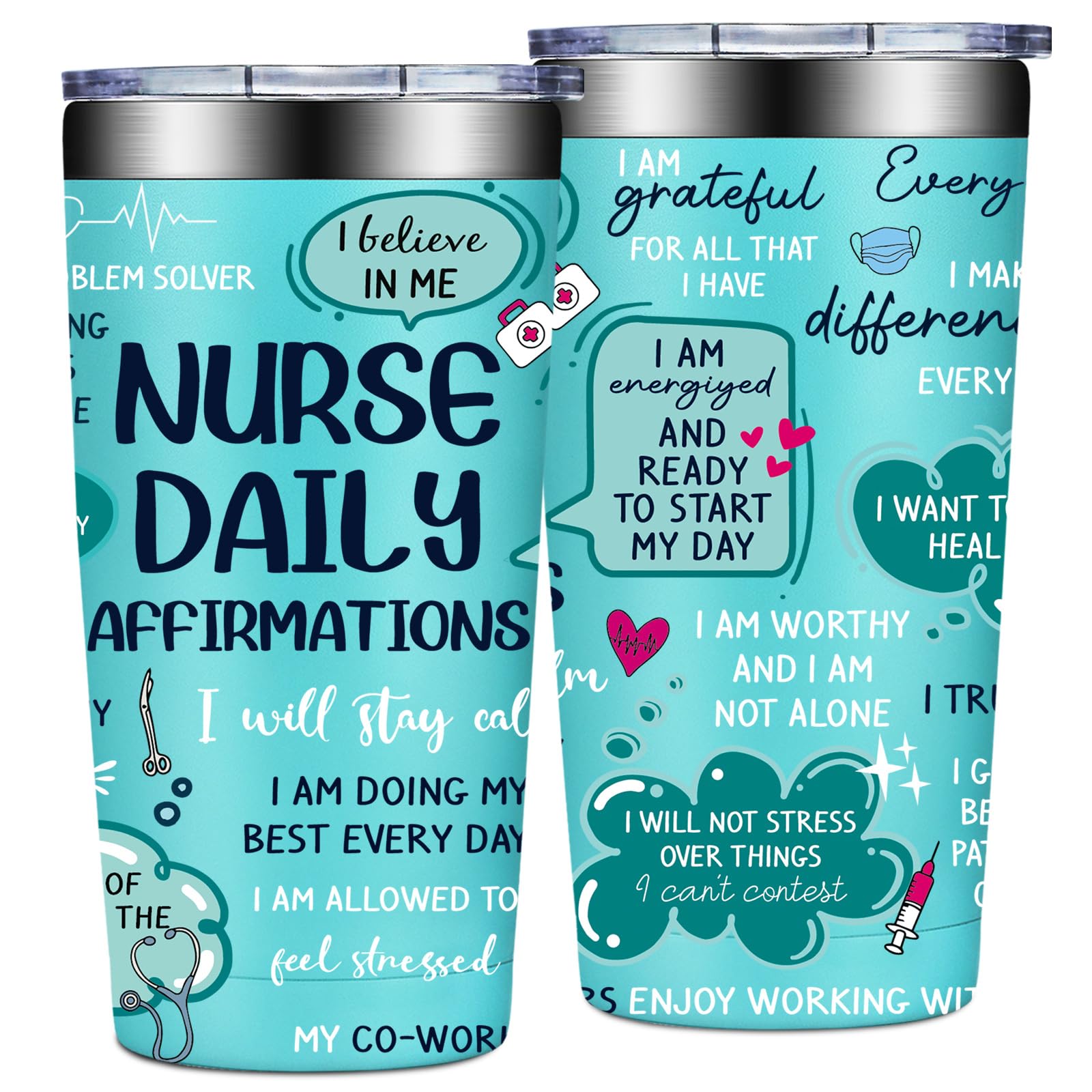 Grifarny Nurse tumbler front view showing insulated performance for hot or cold drinks