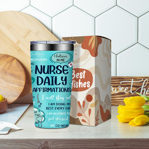 Grifarny Nurse tumbler in use with coffee for all-day heat