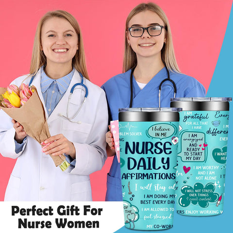 Grifarny Nurse tumbler logo closeup highlighting premium stainless steel finish